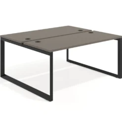 Mesa oficina multipuesto bench Delta fondo 142cm estructura negra
