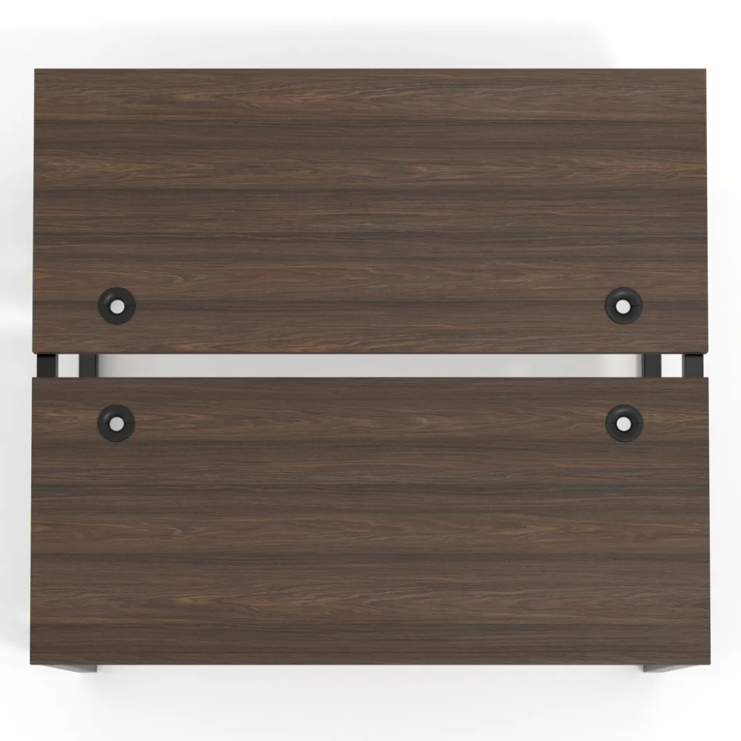 Mesa oficina multipuesto bench Delta fondo 142cm estructura negra
