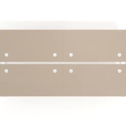 Mesa oficina multipuesto bench Delta doble, fondo 166cm estructura blanca