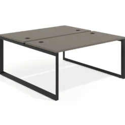 Mesa oficina multipuesto bench Delta fondo 166cm estructura negra