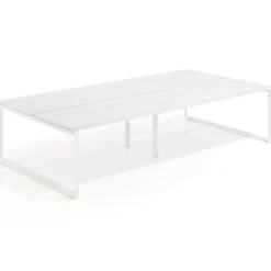 Mesa oficina multipuesto bench Delta doble, fondo 166cm estructura blanca