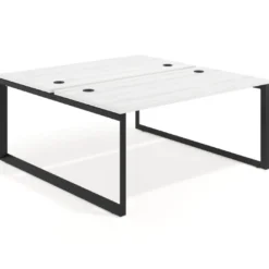 Mesa oficina multipuesto bench Delta fondo 166cm estructura negra