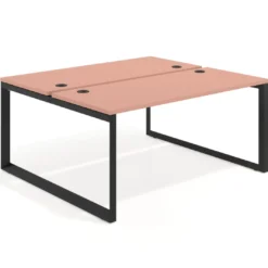 Mesa oficina multipuesto bench Delta fondo 142cm estructura negra