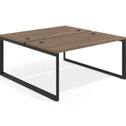 Mesa oficina multipuesto bench Delta fondo 166cm estructura negra