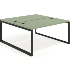 Mesa oficina multipuesto bench Delta fondo 166cm estructura negra