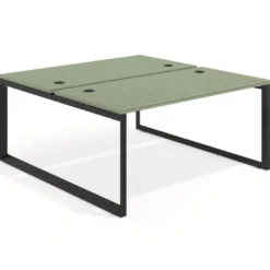 Mesa oficina multipuesto bench Delta fondo 166cm estructura negra
