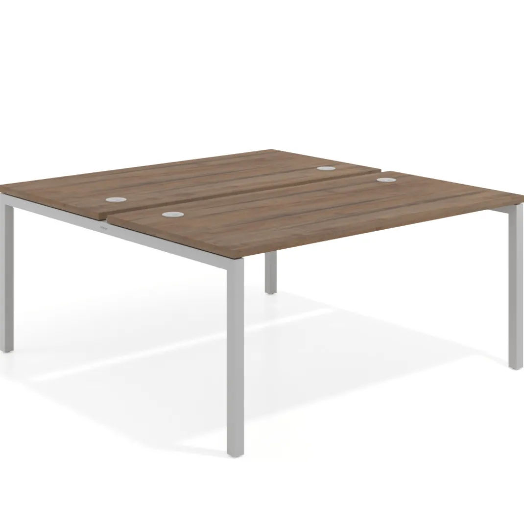 Mesa oficina multipuesto bench Kube fondo 166 cm estructura aluminio