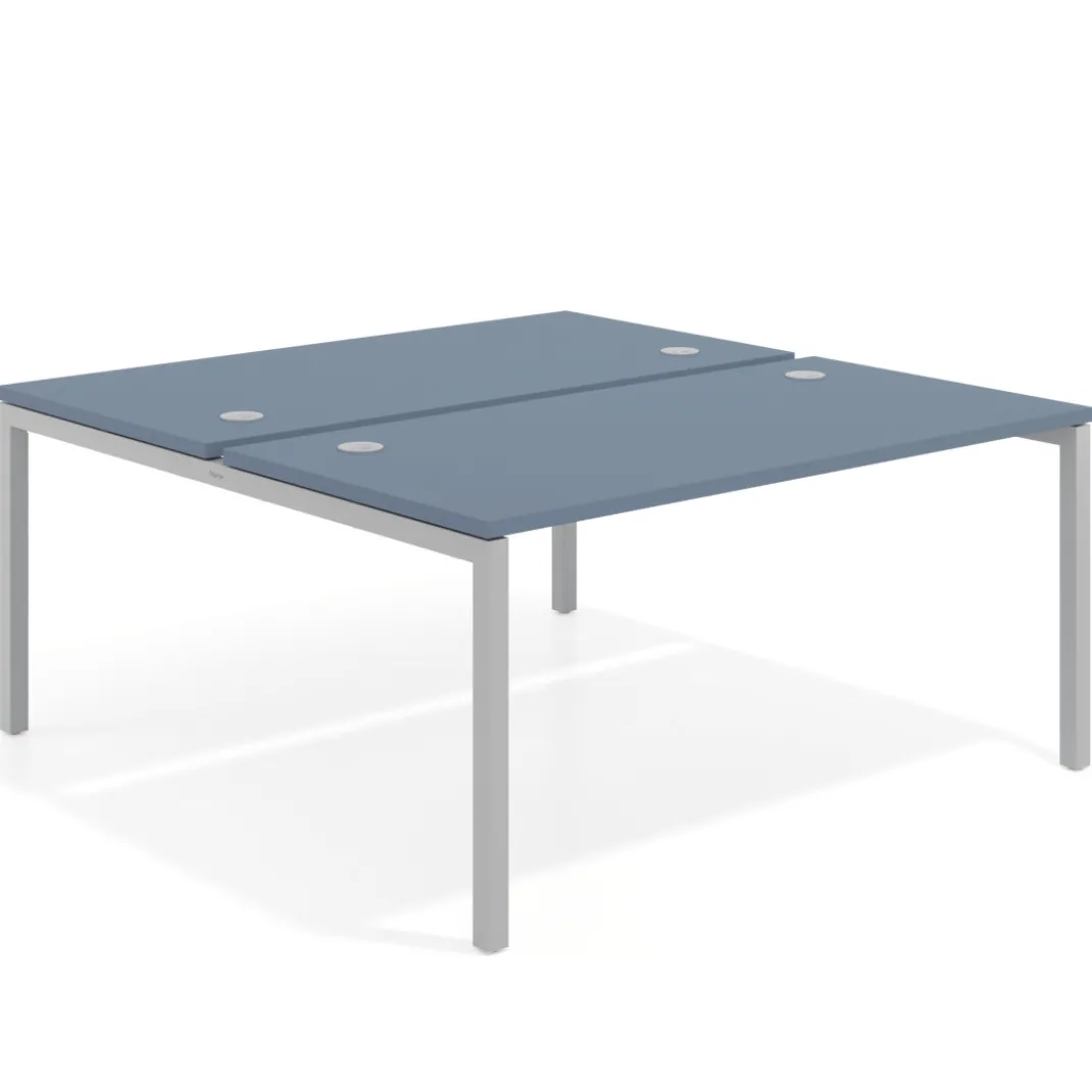Mesa oficina multipuesto bench Kube fondo 166 cm estructura aluminio