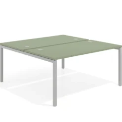 Mesa oficina multipuesto bench Kube fondo 166 cm estructura aluminio