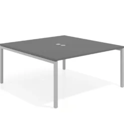 Mesa para coworking encimera continua fondo 166 cm estructura aluminio