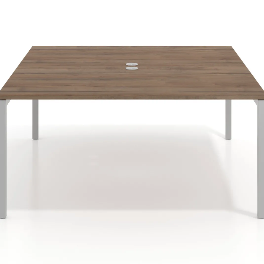Mesa para coworking encimera continua fondo 166 cm estructura aluminio