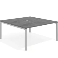 Mesa para coworking encimera continua fondo 166 cm estructura aluminio