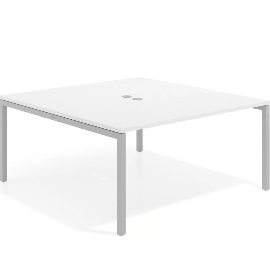 Mesa para coworking encimera continua fondo 166 cm estructura aluminio