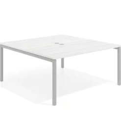 Mesa para coworking encimera continua fondo 166 cm estructura aluminio