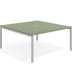 Mesa para coworking encimera continua fondo 166 cm estructura aluminio