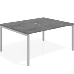Mesa para coworking encimera continua fondo 126 cm estructura aluminio