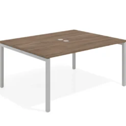 Mesa para coworking encimera continua fondo 126 cm estructura aluminio