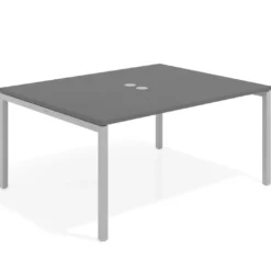 Mesa para coworking encimera continua fondo 126 cm estructura aluminio