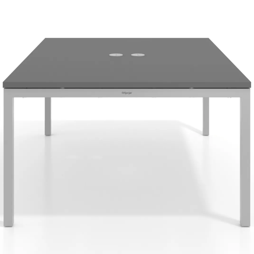 Mesa para coworking encimera continua fondo 126 cm estructura aluminio