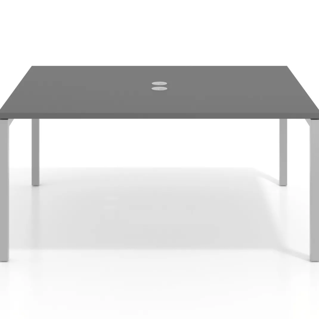 Mesa para coworking encimera continua fondo 126 cm estructura aluminio