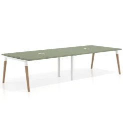 Mesa para reuniones Arki doble con fondo 126 cm, coworking, sobre recto