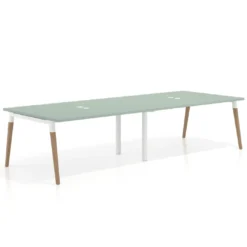 Mesa para reuniones Arki doble con fondo 126 cm, coworking, sobre recto