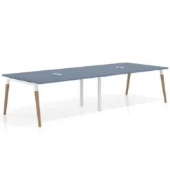 Mesa para reuniones Arki doble con fondo 126 cm, coworking, sobre recto