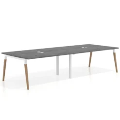 Mesa para reuniones Arki doble con fondo 126 cm, coworking, sobre recto
