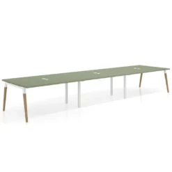Mesa para reuniones Arki triple con fondo 126 cm, coworking, sobre recto