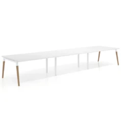 Mesa para reuniones Arki triple con fondo 126 cm, coworking, sobre recto