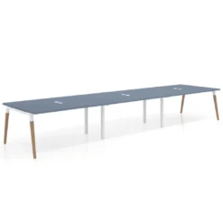 Mesa para reuniones Arki triple con fondo 126 cm, coworking, sobre recto