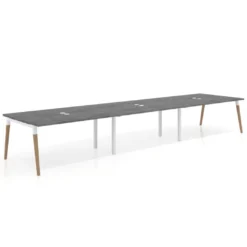 Mesa para reuniones Arki triple con fondo 126 cm, coworking, sobre recto