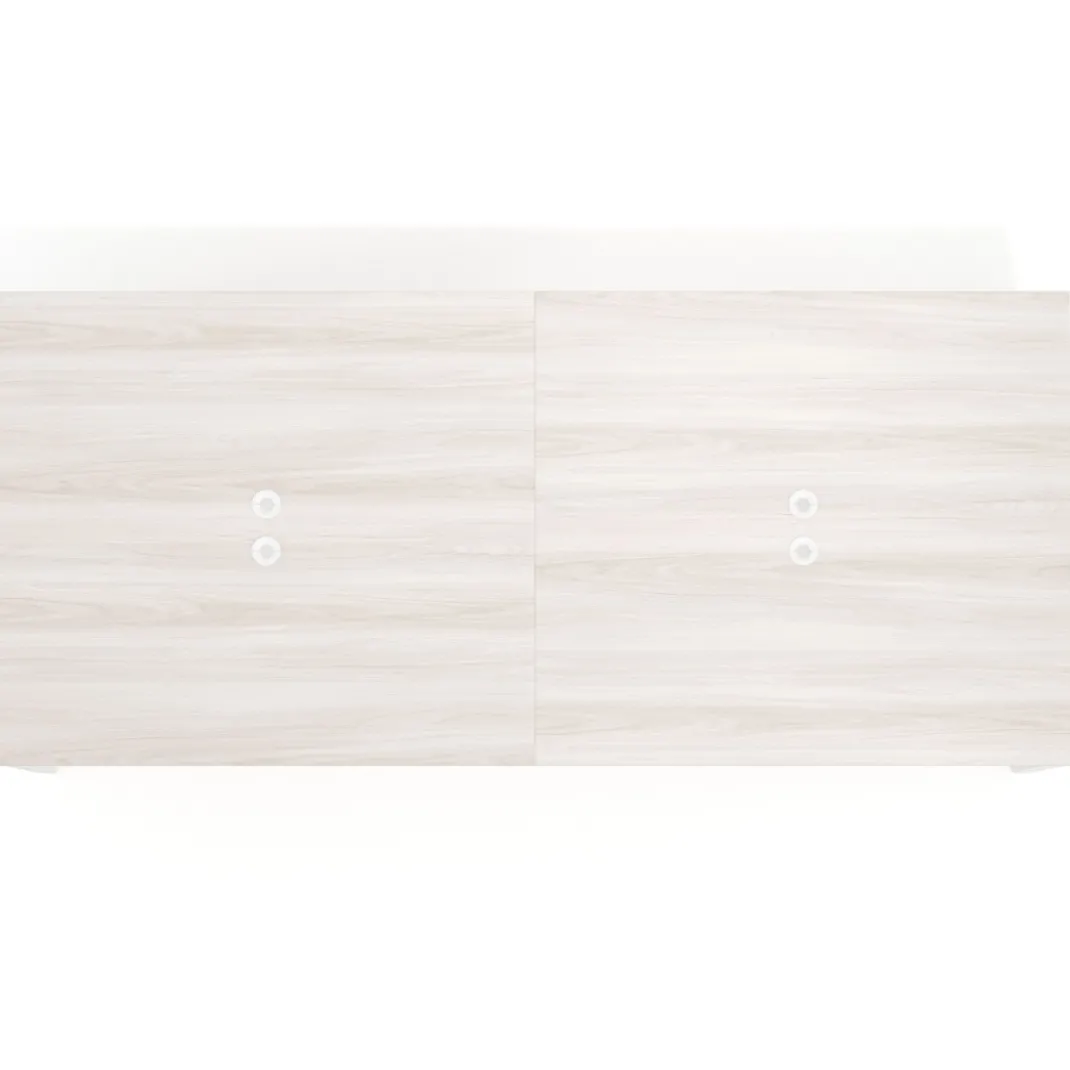 Mesa para reuniones rectangular doble, fondo 142 cm, estructura blanca