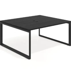 Mesa para reuniones rectangular fondo 142 cm, estructura negra