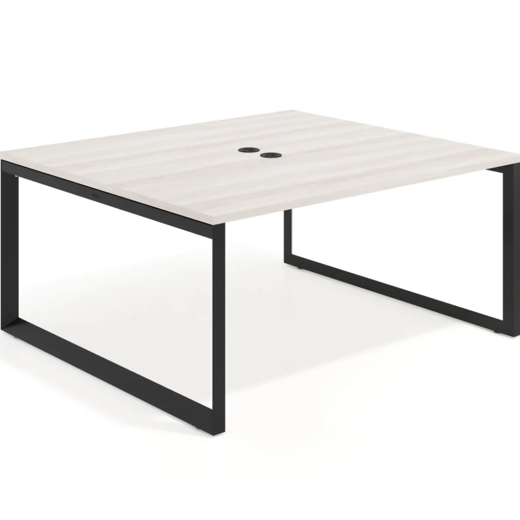 Mesa para reuniones rectangular fondo 142 cm, estructura negra