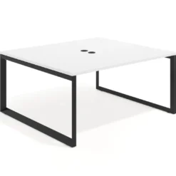 Mesa para reuniones rectangular fondo 142 cm, estructura negra