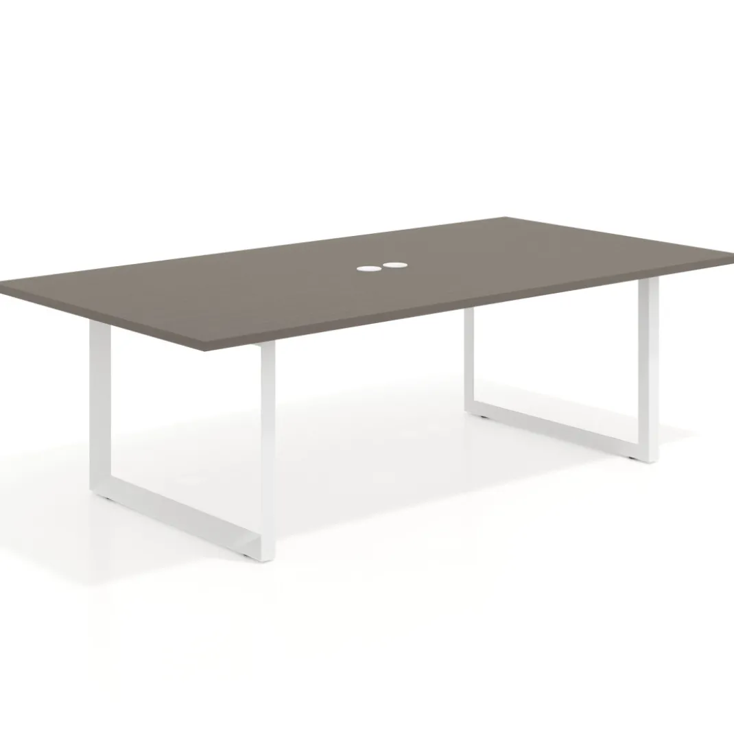 Mesa para reuniones rectangular fondo 126 cm, estructura blanca