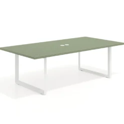Mesa para reuniones rectangular fondo 126 cm, estructura blanca