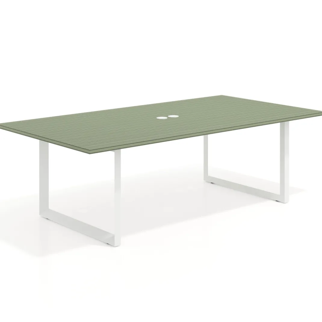 Mesa para reuniones rectangular fondo 126 cm, estructura blanca