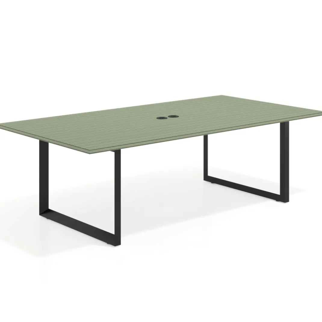 Mesa para reuniones rectangular fondo 126 cm, estructura negra