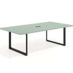 Mesa para reuniones rectangular fondo 126 cm, estructura negra