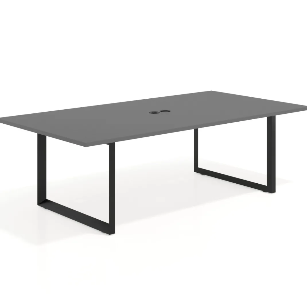 Mesa para reuniones rectangular fondo 126 cm, estructura negra