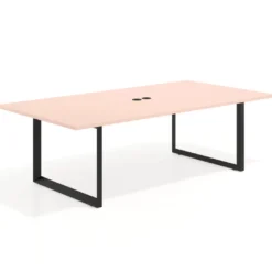 Mesa para reuniones rectangular fondo 126 cm, estructura negra