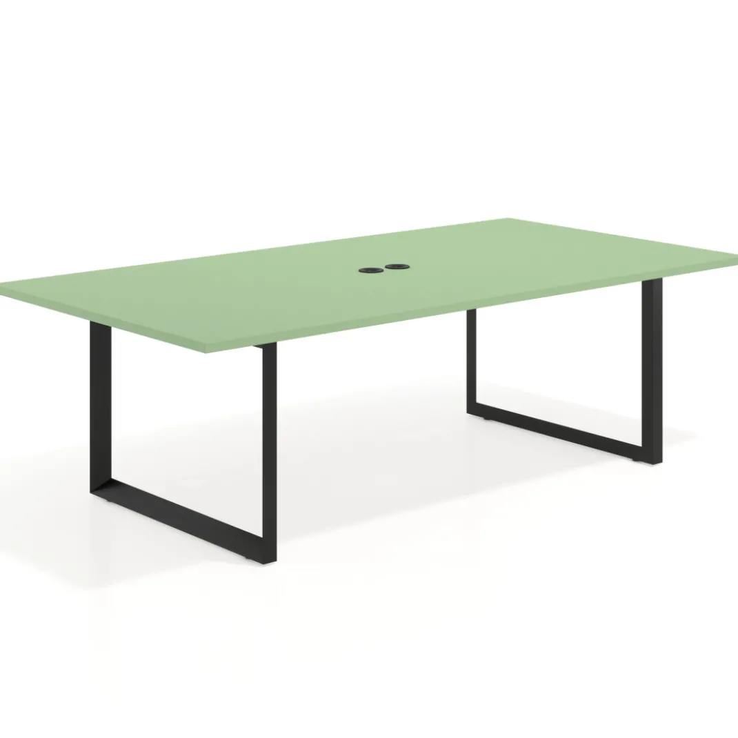 Mesa para reuniones rectangular fondo 126 cm, estructura negra