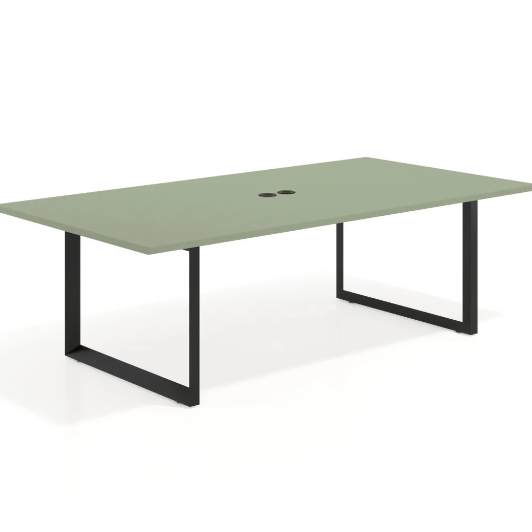 Mesa para reuniones rectangular fondo 126 cm, estructura negra