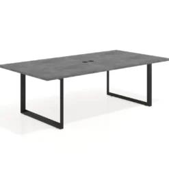 Mesa para reuniones rectangular fondo 126 cm, estructura negra