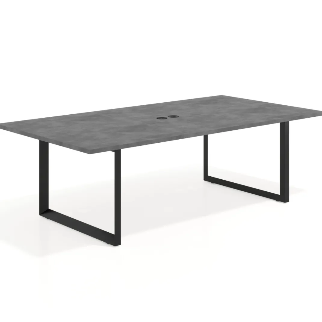 Mesa para reuniones rectangular fondo 126 cm, estructura negra