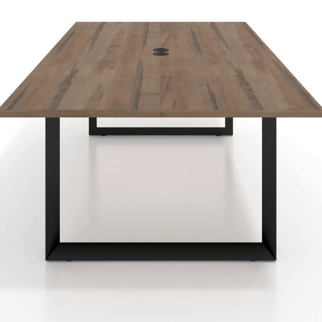 Mesa para reuniones rectangular fondo 126 cm, estructura negra