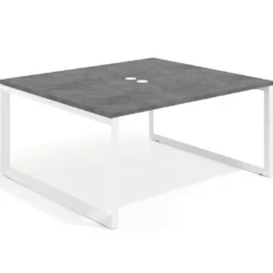Mesa para reuniones rectangular fondo 142 cm, estructura blanca