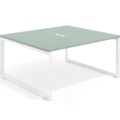 Mesa para reuniones rectangular fondo 142 cm, estructura blanca